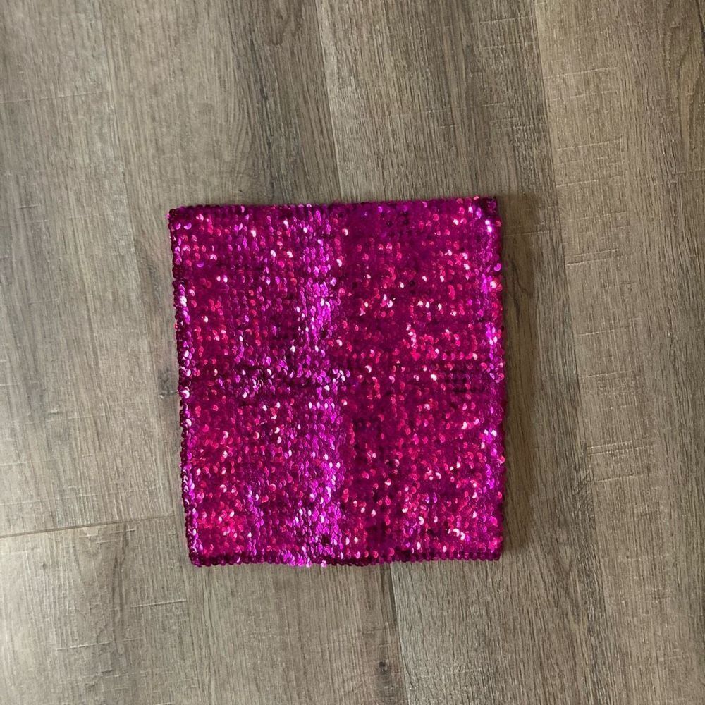 Pink VSX Lipstick Sequin Tube Top S EUC